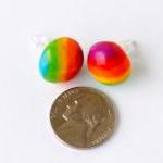 Polymer Clay -rainbow Earrings - Post Earrings..