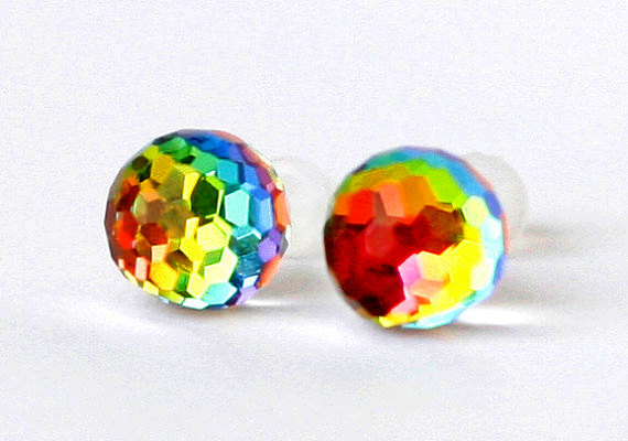 Swarovski Earrings Rainbow Vitrail Changing Colors Post Studs Swarovski Earrings Rainbow Vitrail Changing Colors Post Studs Gl